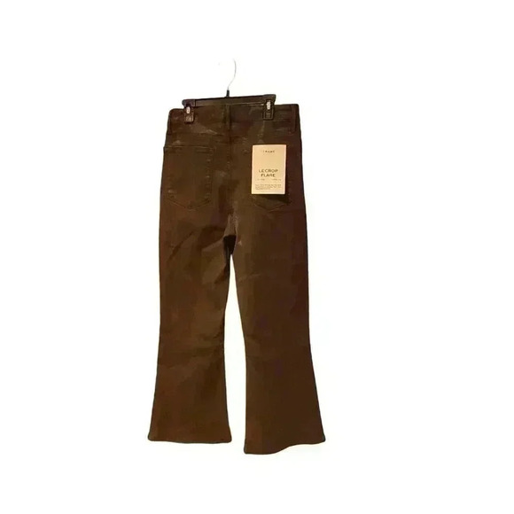 New FRAME Le Crop Flare Brown Espresso Coated Jeans Size 30 - Picture 7 of 11